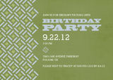 Party Invitations - Diagonal Grid Pattern