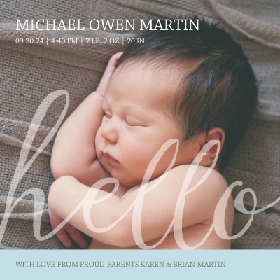 online birth announcement
