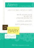Girls Baby Shower Invitations - Pop Circles Shower - Teal
