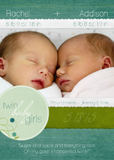 Twins Birth Announcements - Scalloped Layers