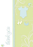 Baby Shower Thank You - Clothesline Baby - Green Thank You