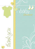 Baby Shower Thank You - Clothesline Baby - Blue Thank You