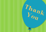 Birthday Party Thank You - Stripes and Balloon Bash Thank You