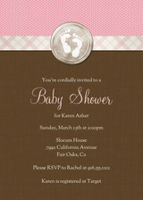 Girls Baby Shower Invitations - Tiny Footprints