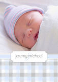 Photo Birth Announcements - Blue Plaid