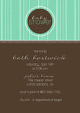 Girls Baby Shower Invitations - Teal Linen