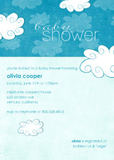 Boys Baby Shower Invitations - Swirly Clouds