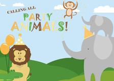 Boys Birthday Party Invitations - Party Animals