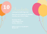 Girls Birthday Party Invitations - Party Balloons