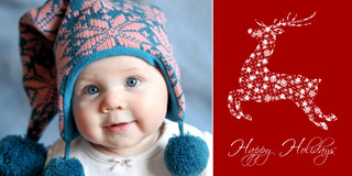 Holiday Photo Cards - Snowflake Reindeer